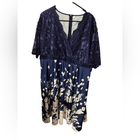 None Dresses & Skirts - Blue Floral Formal Plus Dress *make offers*